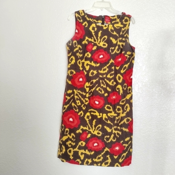 Oscar de la Renta floral knee length pencil dress sz 10 - Picture 1 of 9